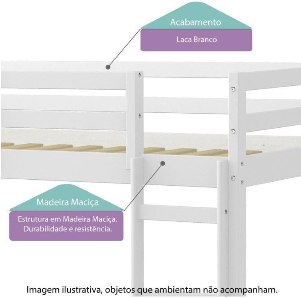 Cama Infantil Prime Alta II com Telhado II 2
