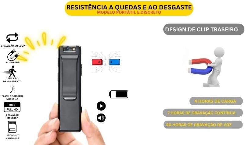 Câmera Policial Esportiva A3 HD 4