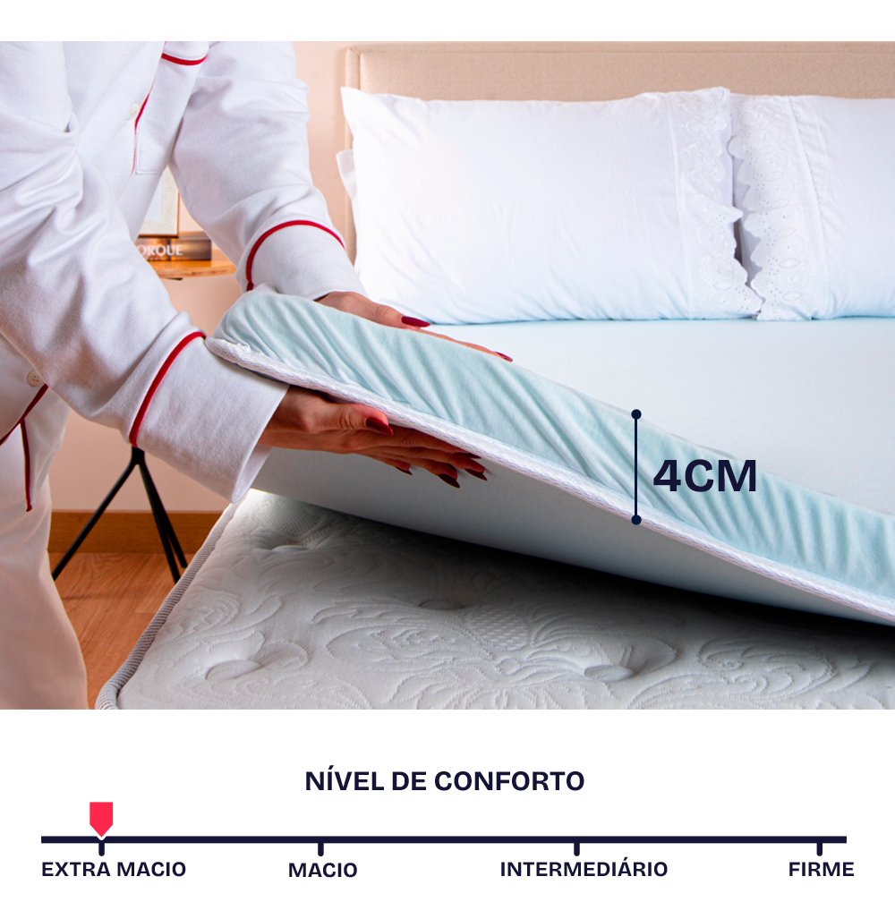 Pillow Top Casal Viscoelástico Espuma da NASA BF Colchões 3