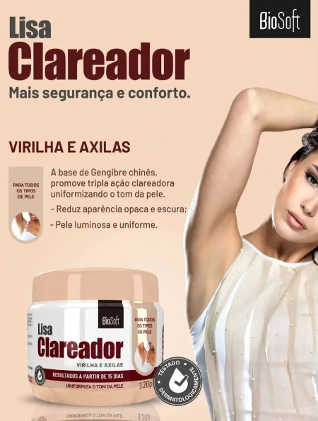 Creme Lisa Clareador de Virilha e Axilas Bio Soft 4