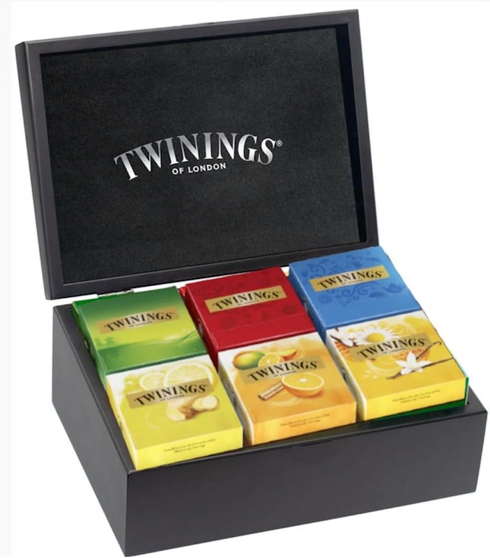 Kit Caixa de Madeira Preta e Chá Twinings 60 Sachês 1