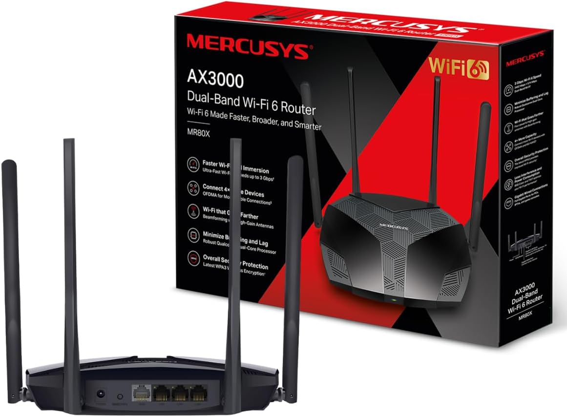 Roteador Wi-Fi 6 Gigabit Dual Band EasyMesh AX3000 5