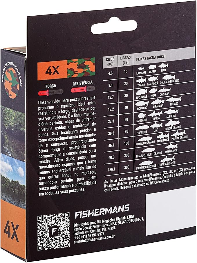 Linha de Pesca Amazônica (Águas Escuras) Multifilamento 4X 3