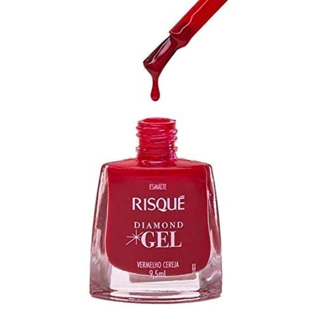 Esmalte Vermelho Rubi Risqué Diamond Gel 5
