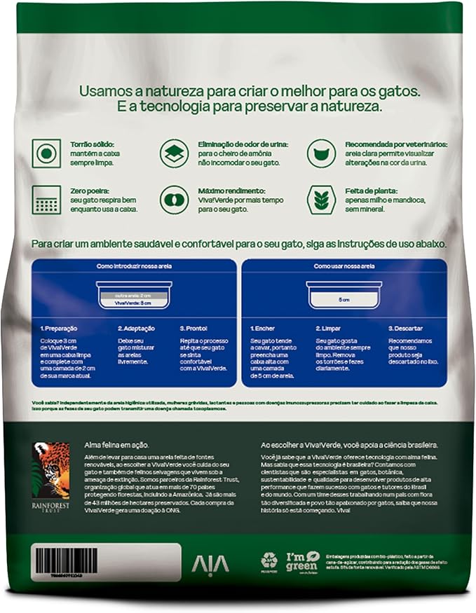 Viva!Verde Areia Higiênica Grãos Finos 3