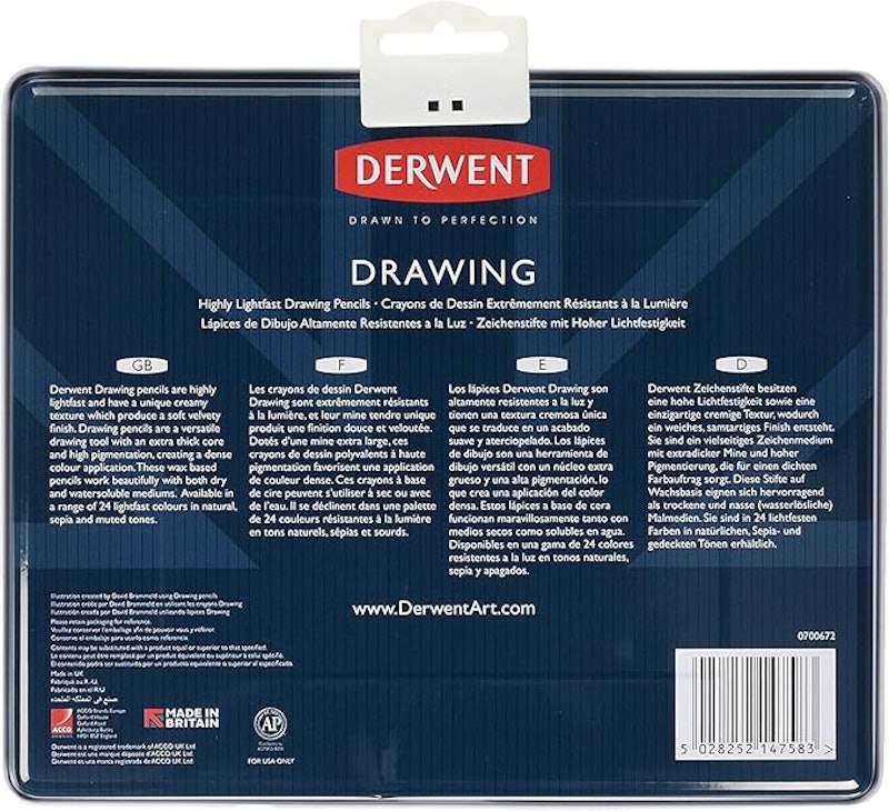 Lápis de Cor Permanente Drawing 24 Cores Estojo Lata 3