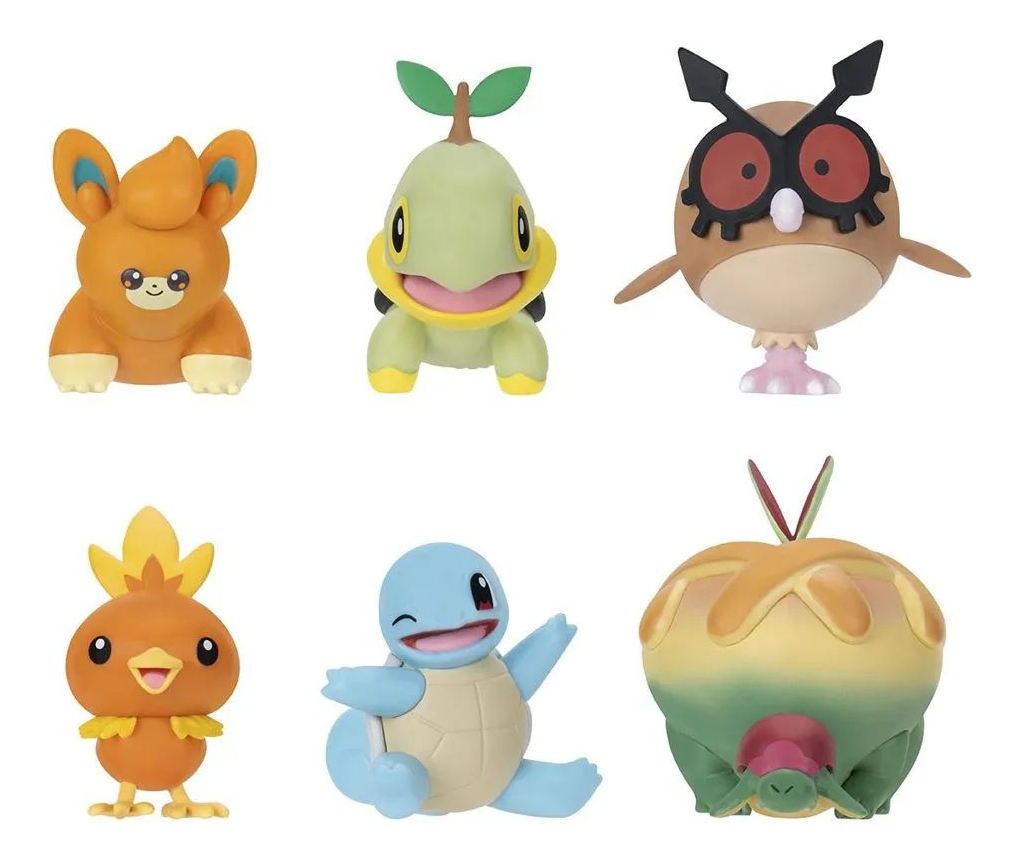 6 Bonecos Pawni, Torchic, Turtwig, Appletun e mais - Pokemon 3