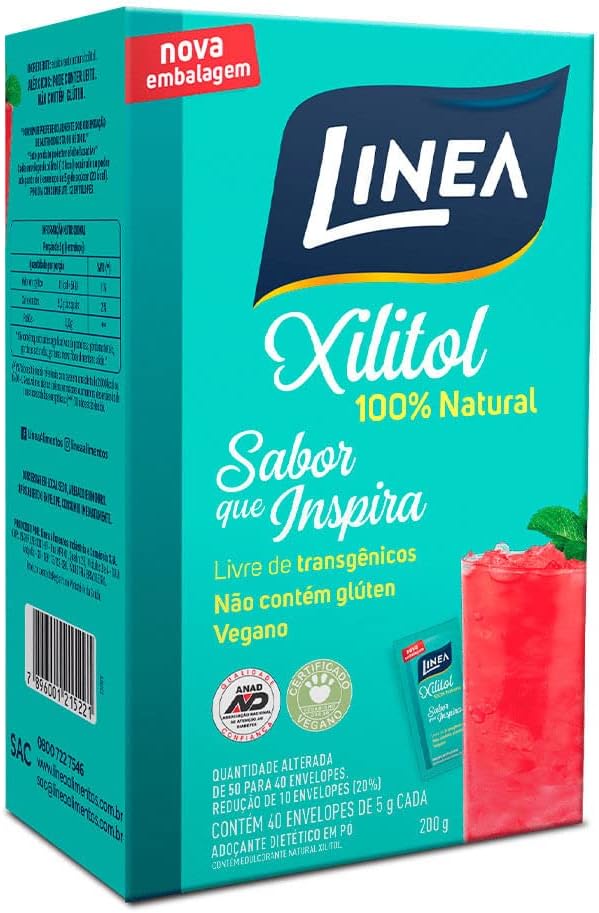 Adoçante em Pó Xilitol 40 Sachês de 5 g 1