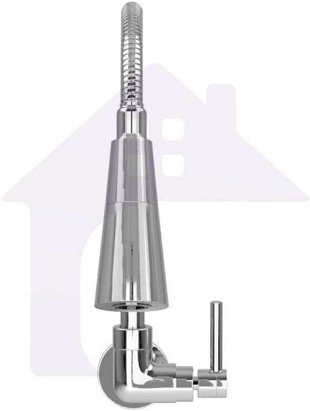 Torneira de Cozinha Flexível Parede Metal Inox Cromado 1/4 de Volta 2
