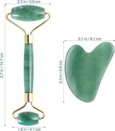Kit Massageador Facial Pedra Jade Frcolor 2
