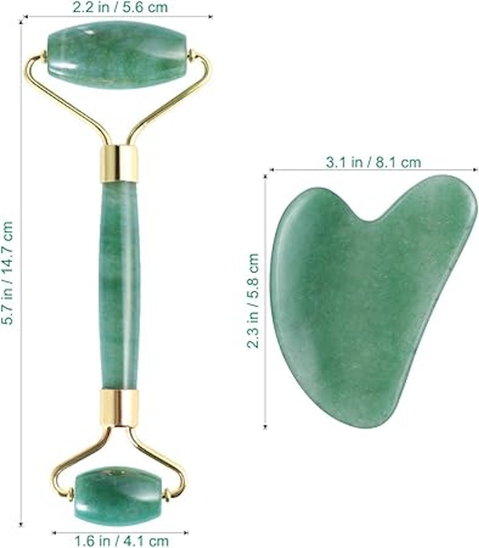 Kit Massageador Facial Pedra Jade Frcolor 2
