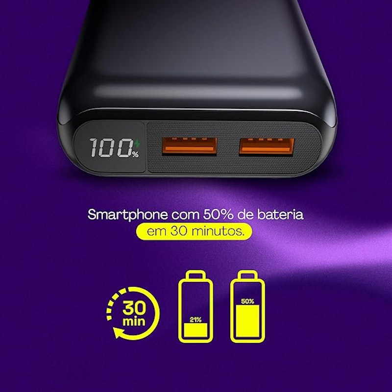 Power Bank 20000 mAh – Cinza Espacial 4