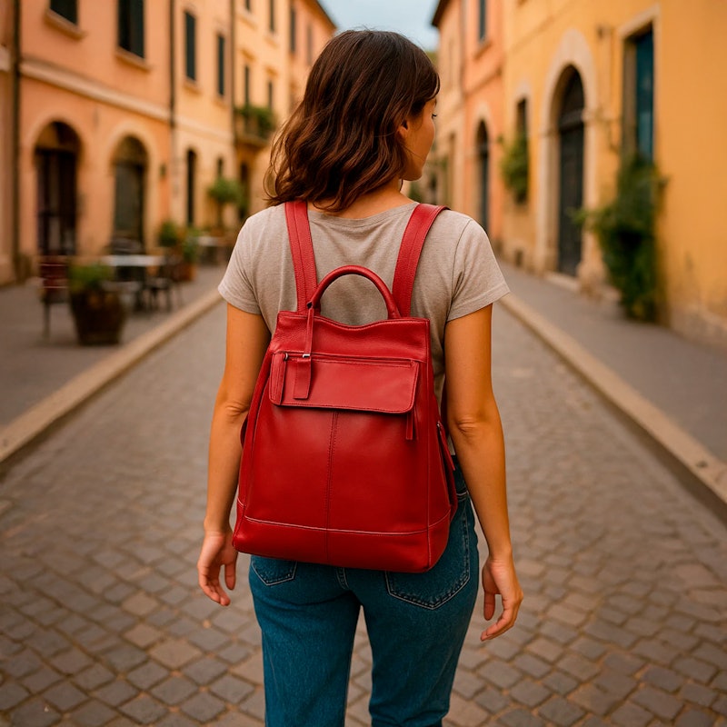 Mochila de Couro Resistente Confortável Malu Andória 5