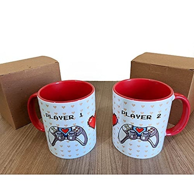 Caneca Casal Controle Player 1 e 2 Presente Namorados Geek 3