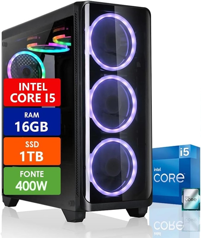 PC Gamer Intel Core I5 16 GB SSD, 1 TB, Placa de Vídeo RX 580 1