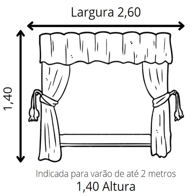 Cortina de Cozinha Casa 2,60 x 1,40 m 3