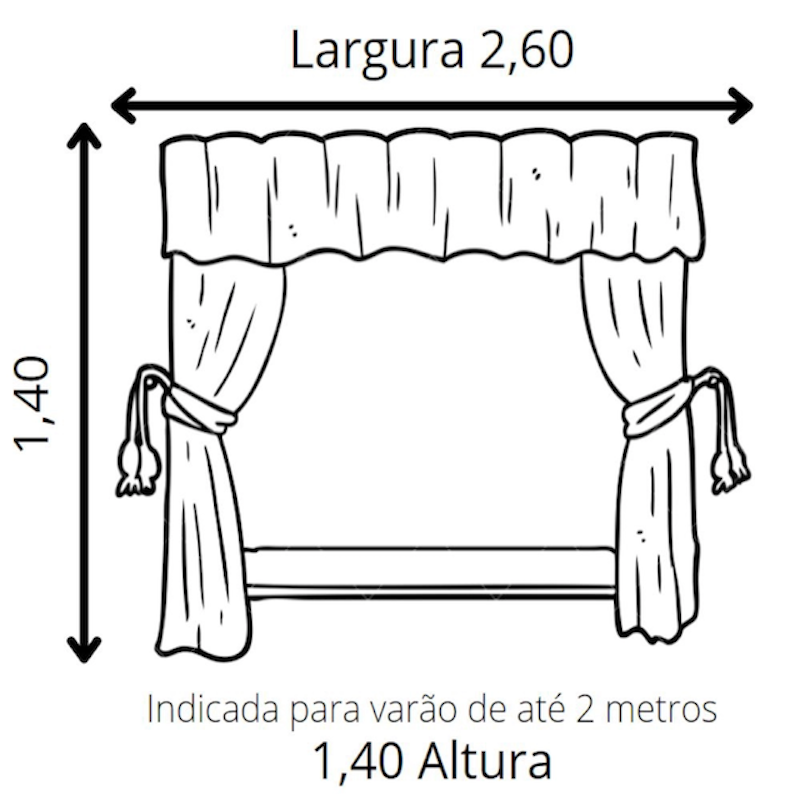 Cortina de Cozinha Casa 2,60 x 1,40 m 3