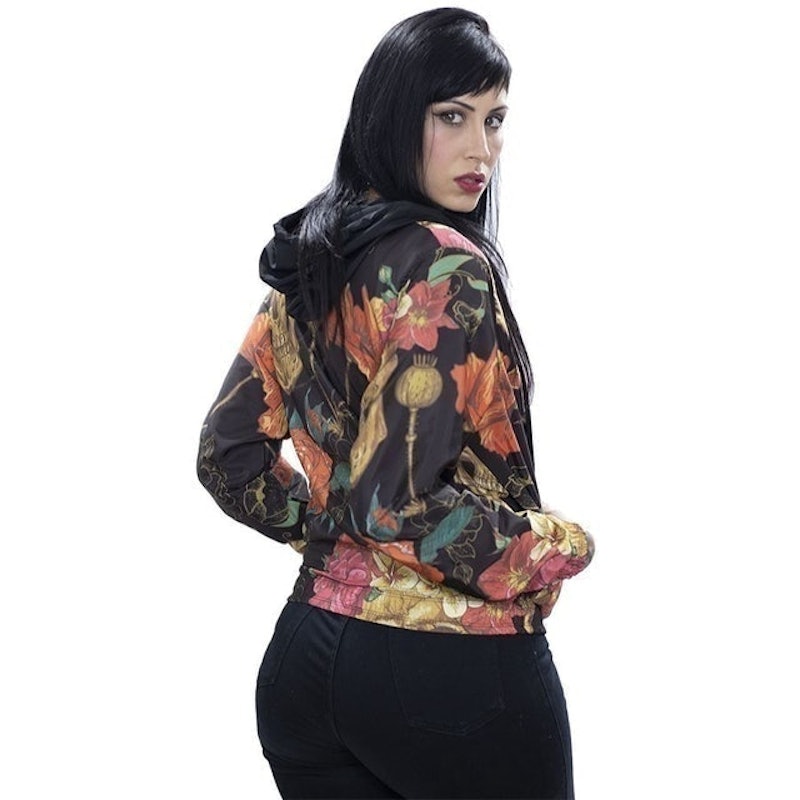 Jaqueta Corta-Vento Chess Skulls Flowers 2