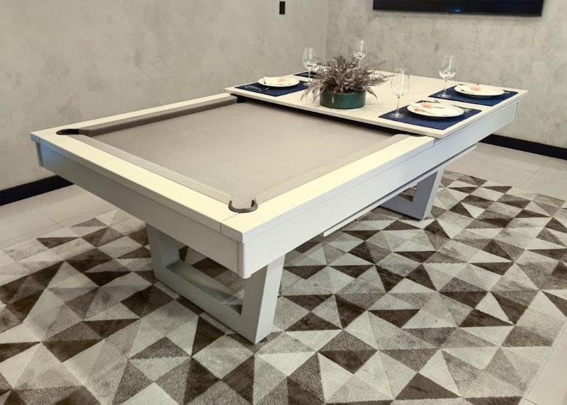 Mesa de Bilhar Steel Wood Laqueada com Tampo de Jantar 2