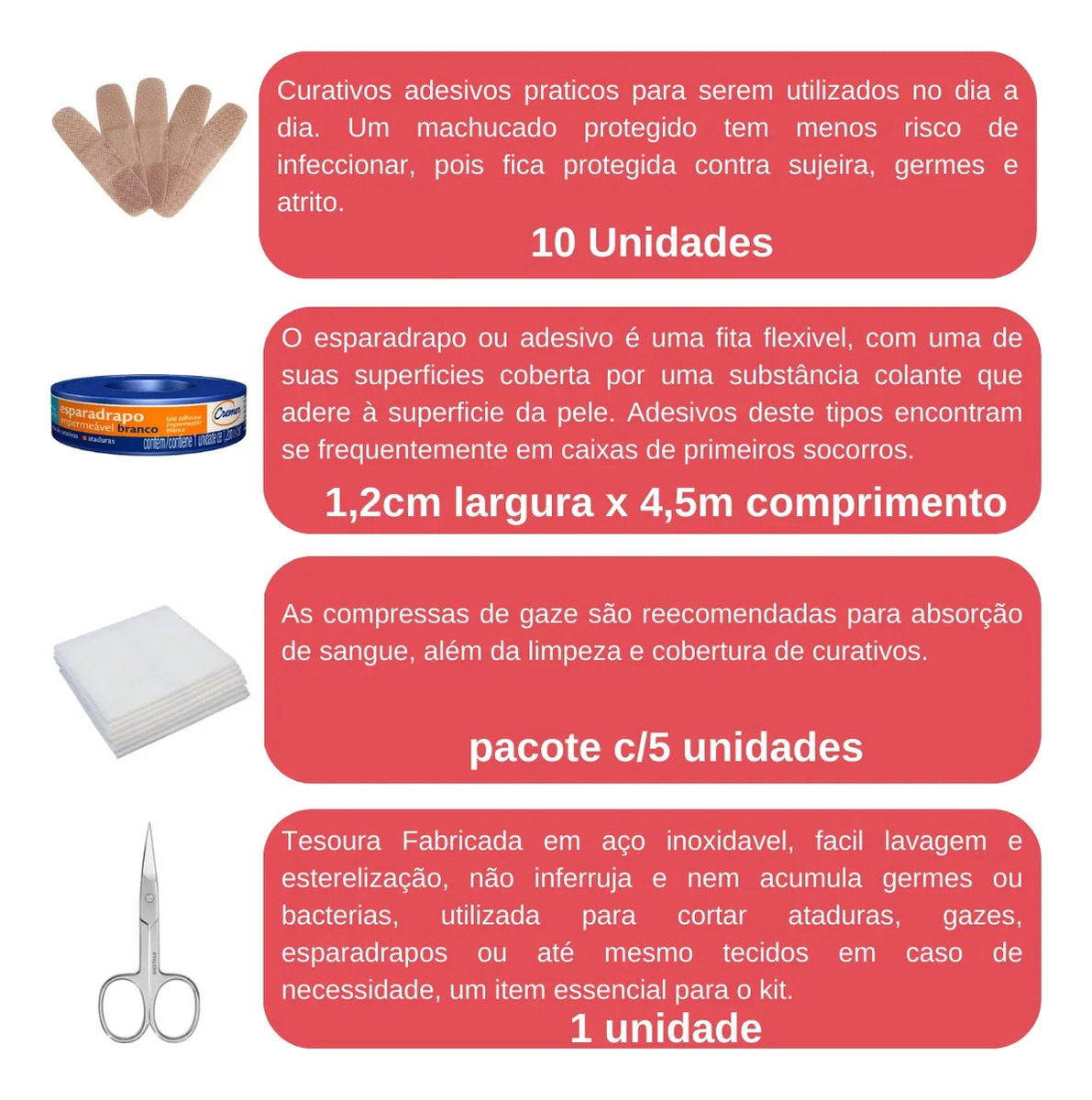 Kit de Primeiros Socorros Emergência Completo 3