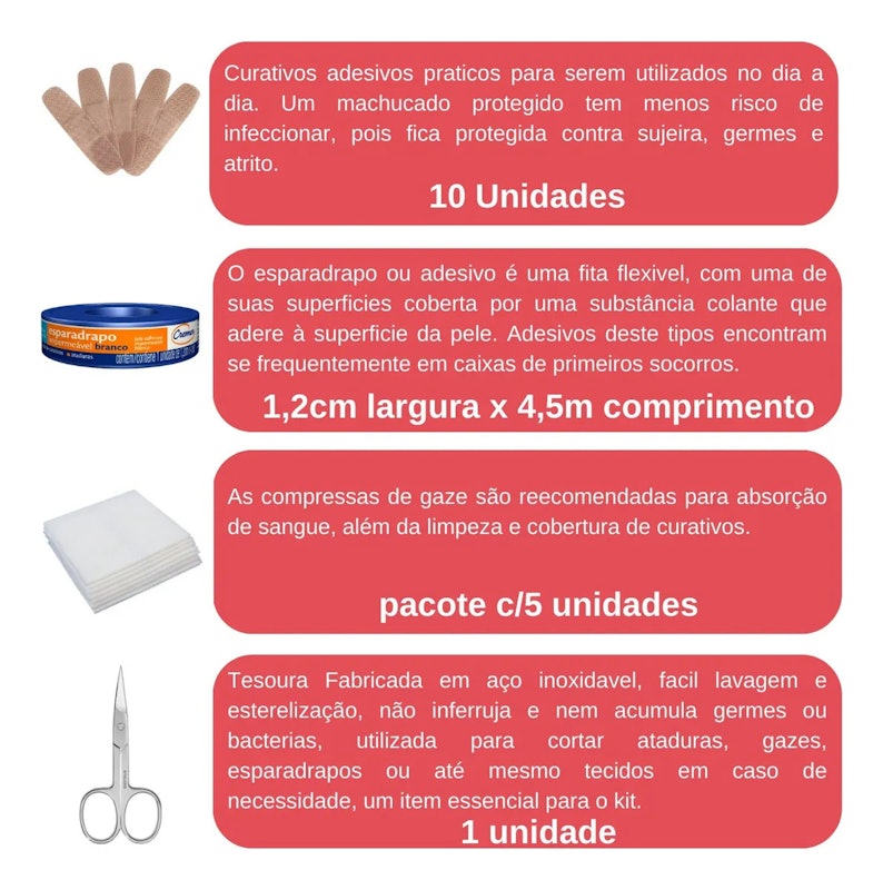 Kit de Primeiros Socorros Emergência Completo 3