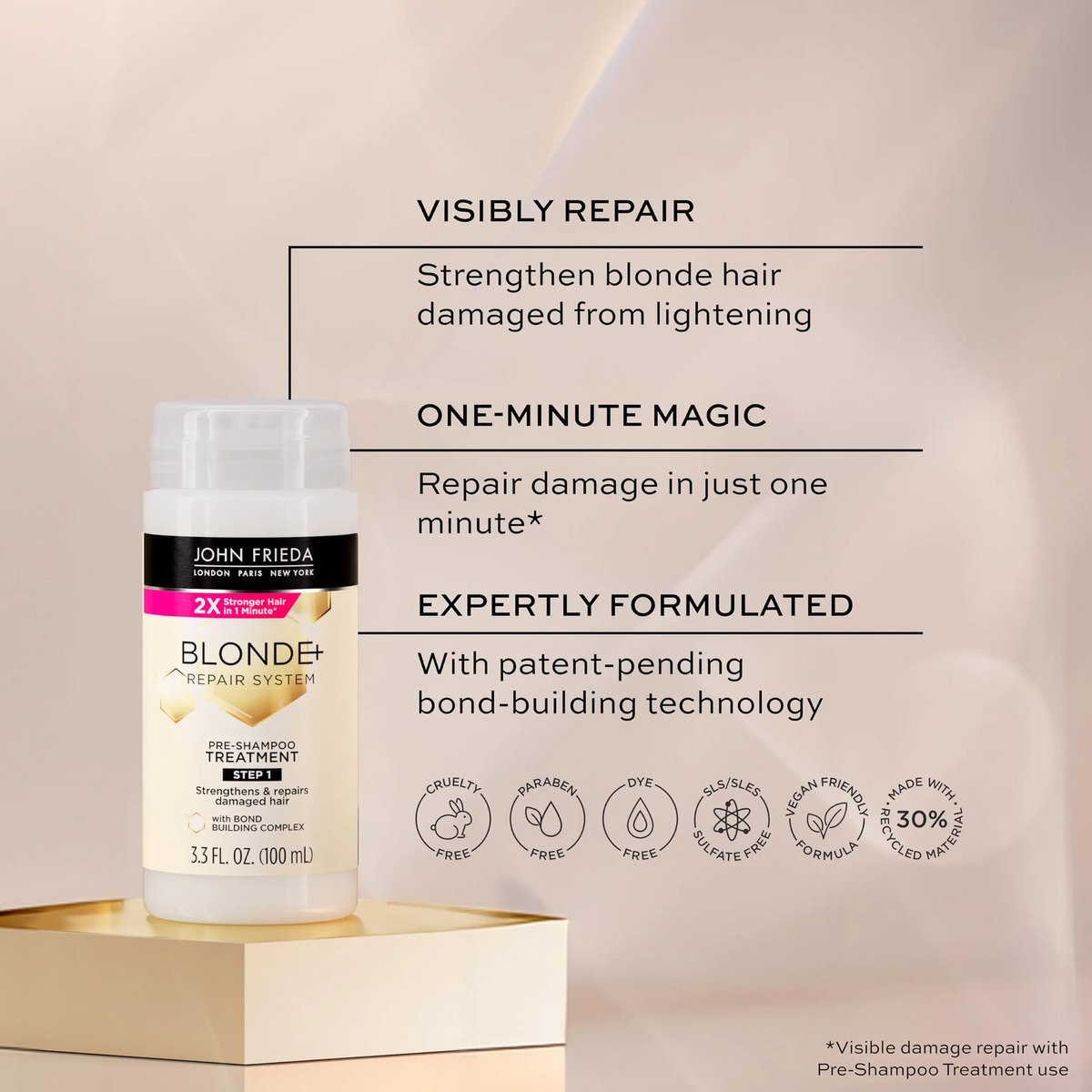 John Frieda Blonde + Hair Repair Pré-Shampoo 3