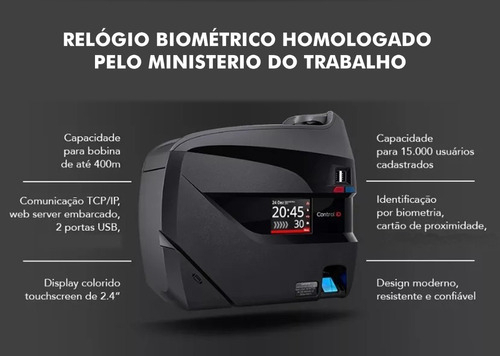 Relógio de Ponto REP iDClass Bio 3