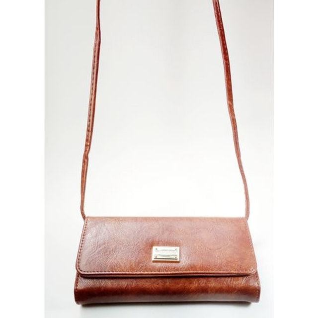 Bolsa Carteira Feminina Couro Marrom Com Alça Removível 2