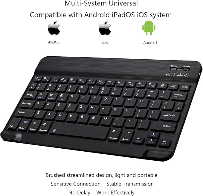 Mini Teclado Bluetooth Ultrafino Portátil Recarregável 3