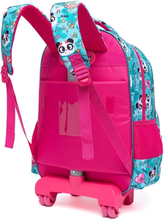 Kit Mochila de Rodinhas Lancheira Estojo Infantil Feminina 4