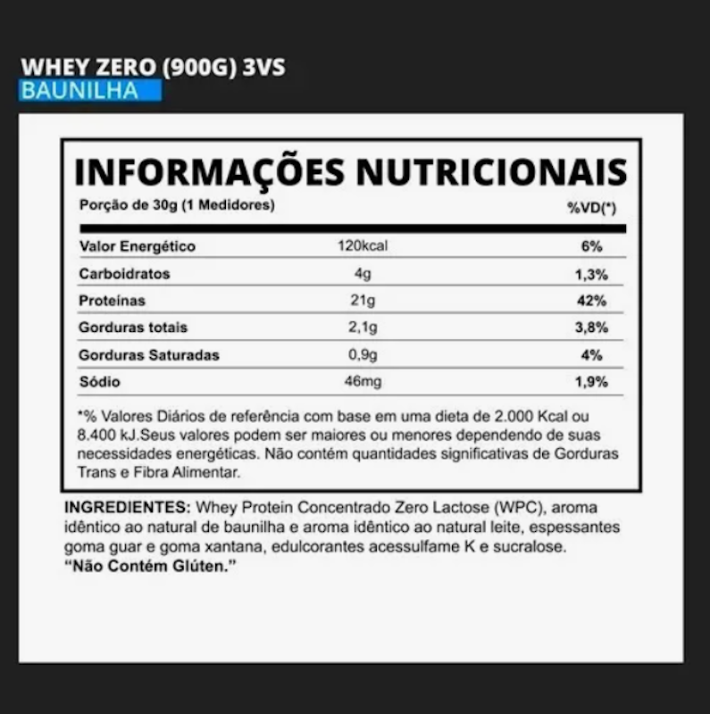 Whey Zero Lactose 3VS Nutrition 4