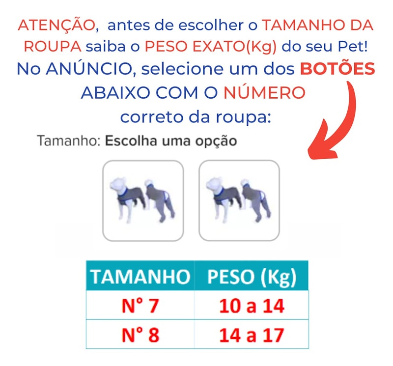 Roupa Pós-Cirúrgica Membro Posterior Pet Nº 7/8 10 a 17 kg 3