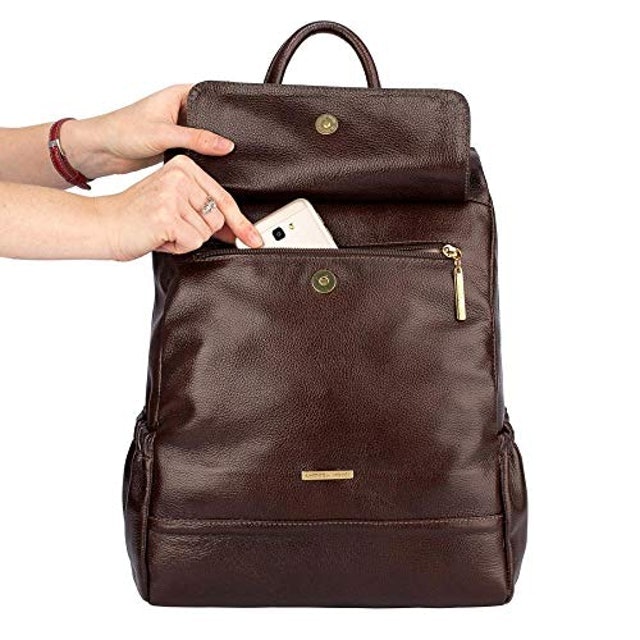 Mochila Antifurto de Couro Feminina Suelen 5