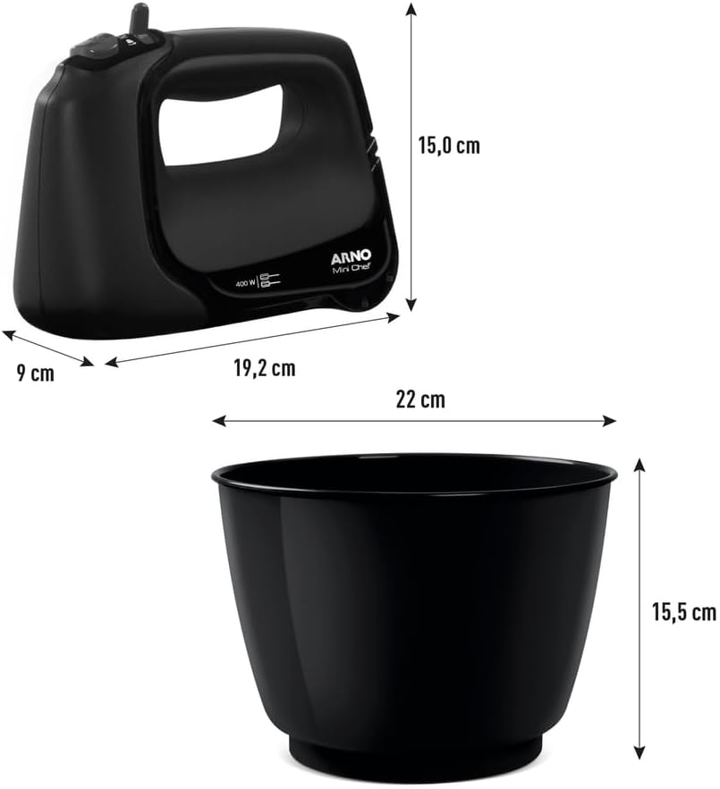 Batedeira Arno Mini Chef Portátil 400 W Compacta 3