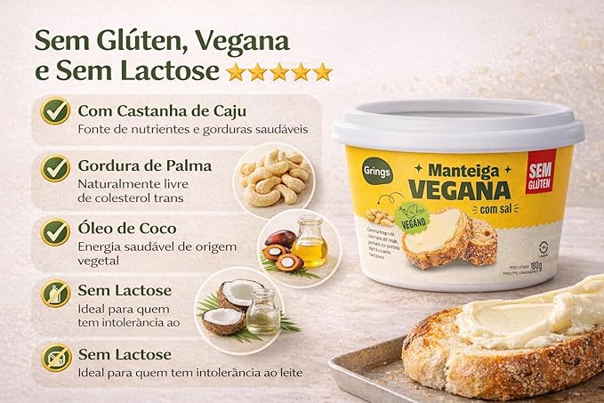Manteiga Vegana sem Glúten 200 Gramas 4