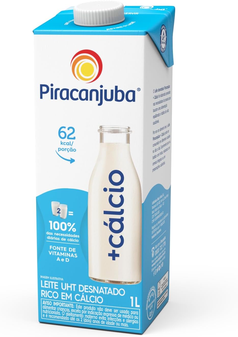 Leite Desnatado +Cálcio Piracanjuba 4