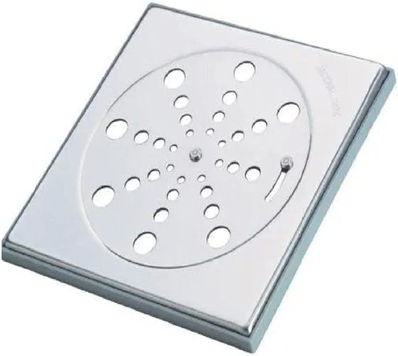 Ralo Grelha Inox para Banheiro Quadrado 10x10 com Fecho 2
