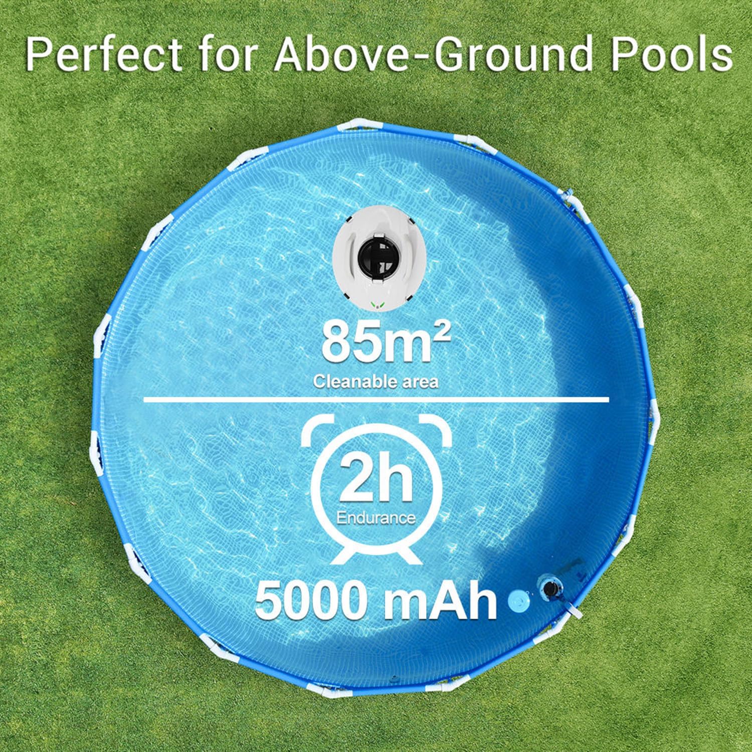 Aspirador de Piscina sem Fio para Piscinas Subterrâneas com Sistema de Navegação Inteligente  2