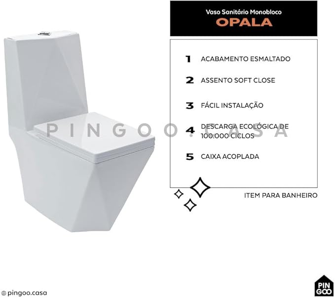 Vaso Sanitário Monobloco Opala Branco 2