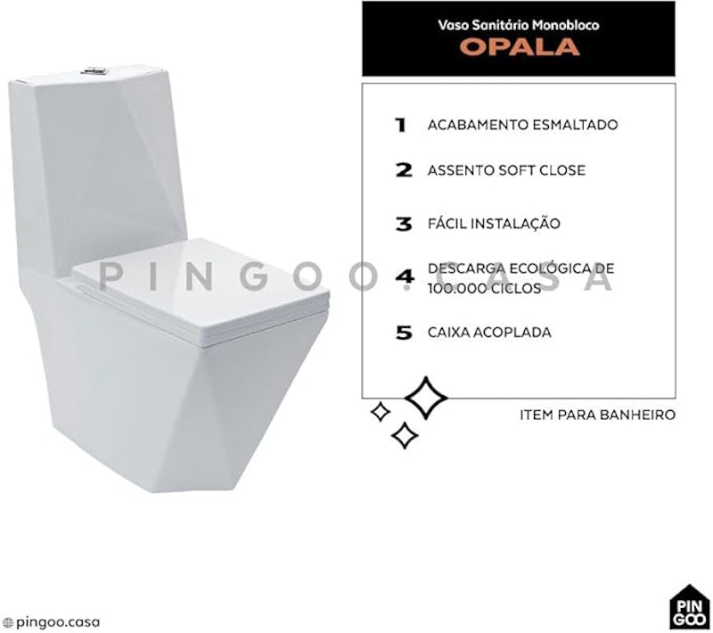 Vaso Sanitário Monobloco Opala Branco 2