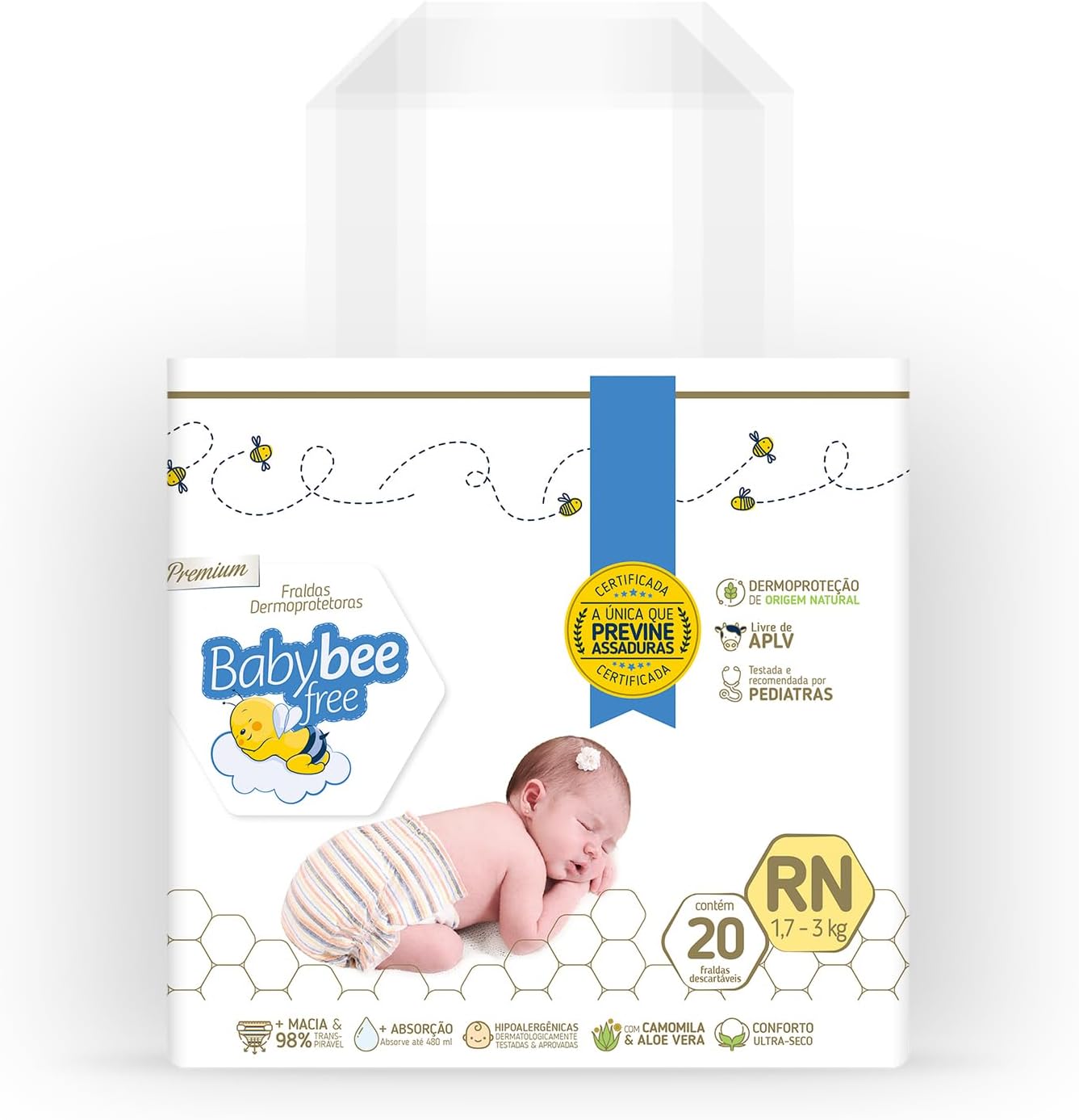 Fralda Dermoprotetora BabyBee Free RN 1