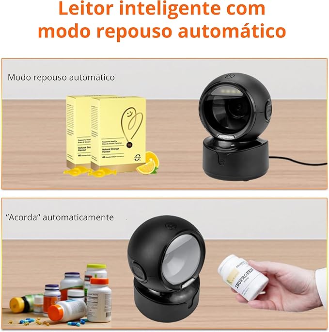 Leitor de Código Barras QR Fixo Mesa 1D 2D USB 4