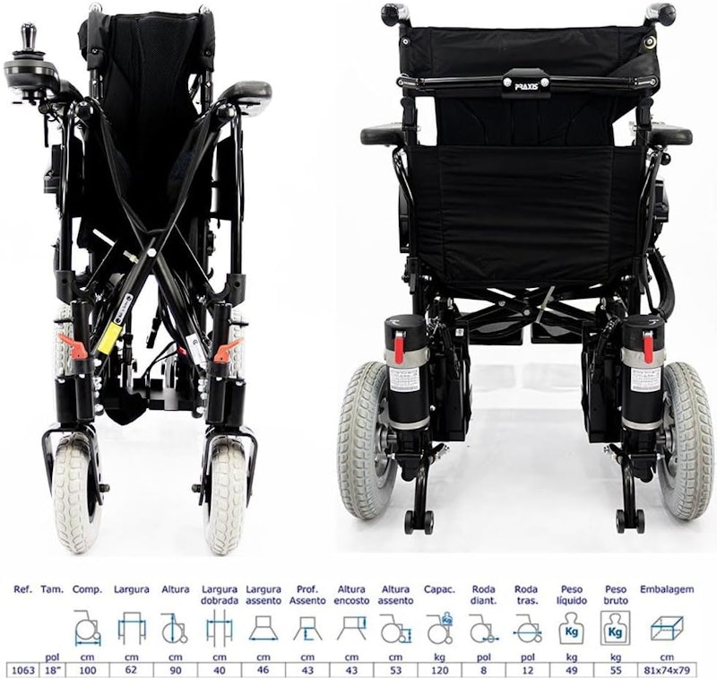 Cadeira de Rodas Motorizada Dobrável Modelo LY103 Praxis 46 cm 3