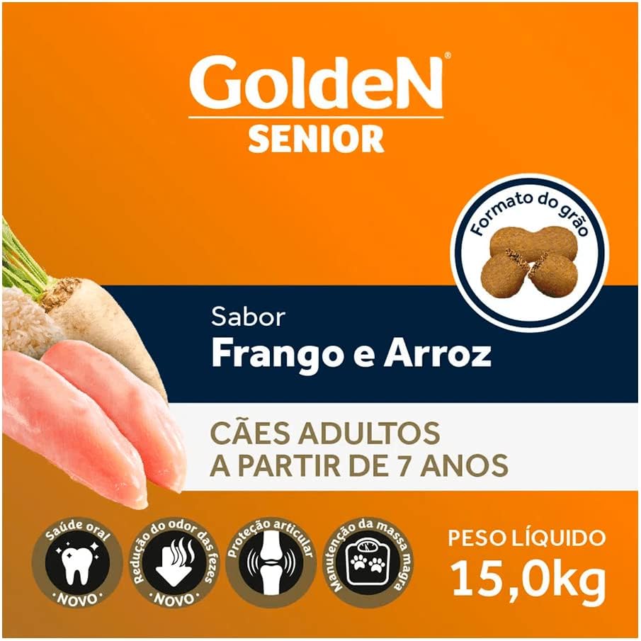 Ração GoldeN Formula Cães Seniores Frango e Arroz 3