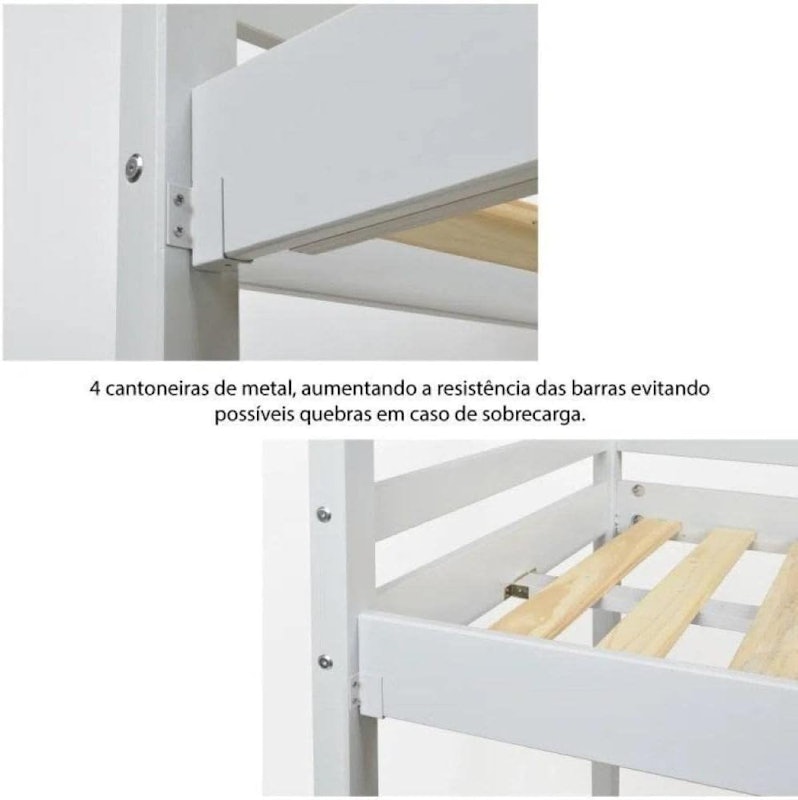 Cama Infantil Prime Alta II com Telhado II 5
