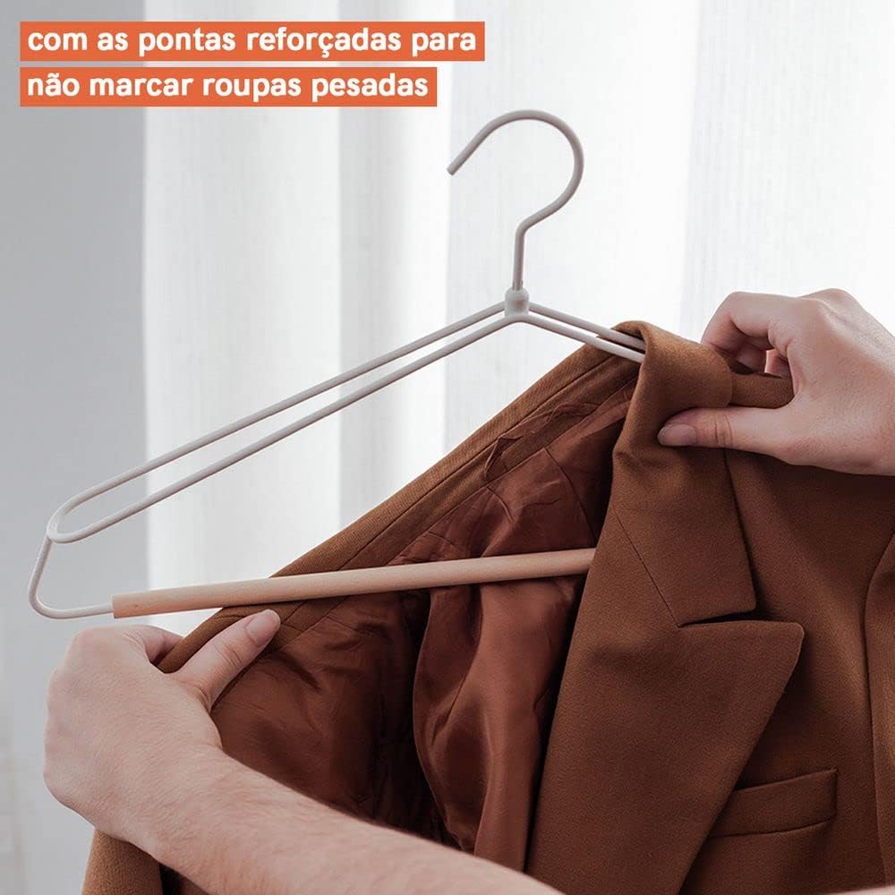 Cabide para Terno e Roupas Pesadas de Metal com Madeira 4