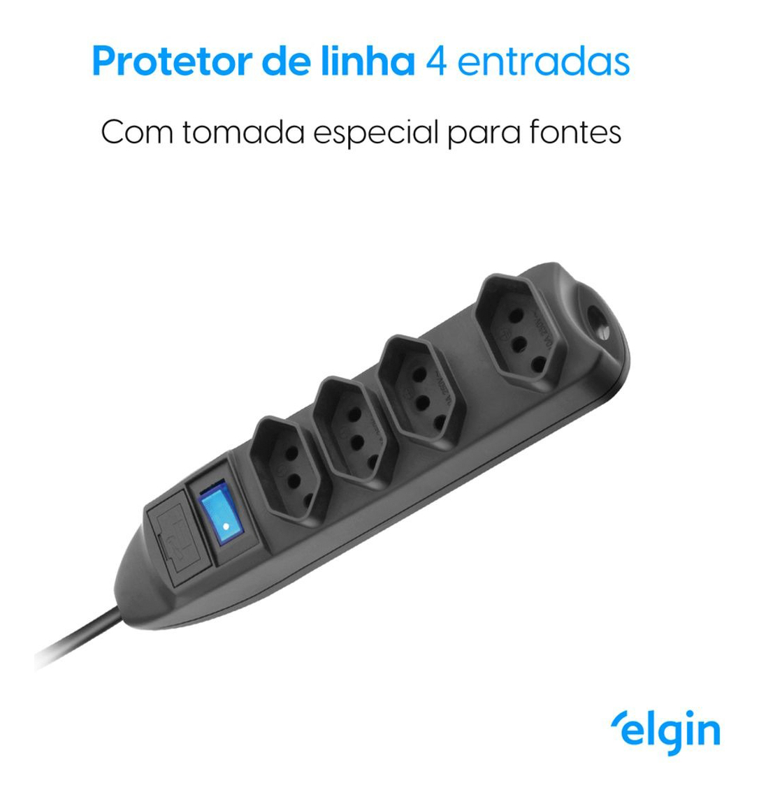 Protetor de Linha 4 Entradas Elgin 2