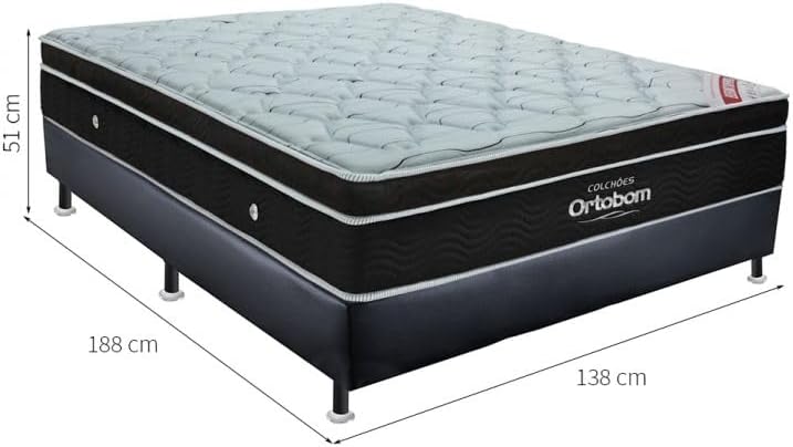 Conjunto Cama Box Cori com Colchão Casal Molas Ensacada Elegant 2
