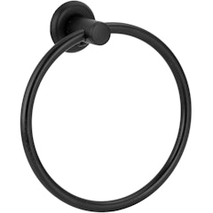 Porta Toalha Argola Mãos Rosto Metal Black/Preto Banheiro MODELAR