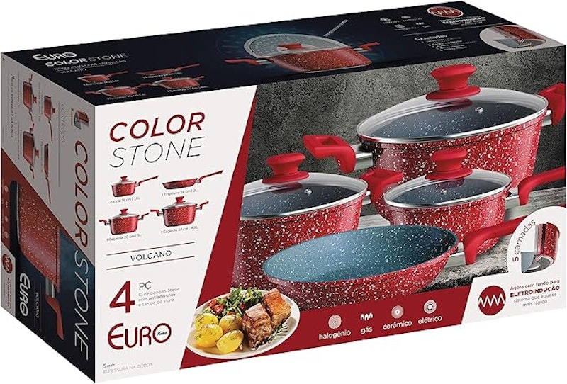 Conjunto de Panelas ColorStone 4 Peças 4